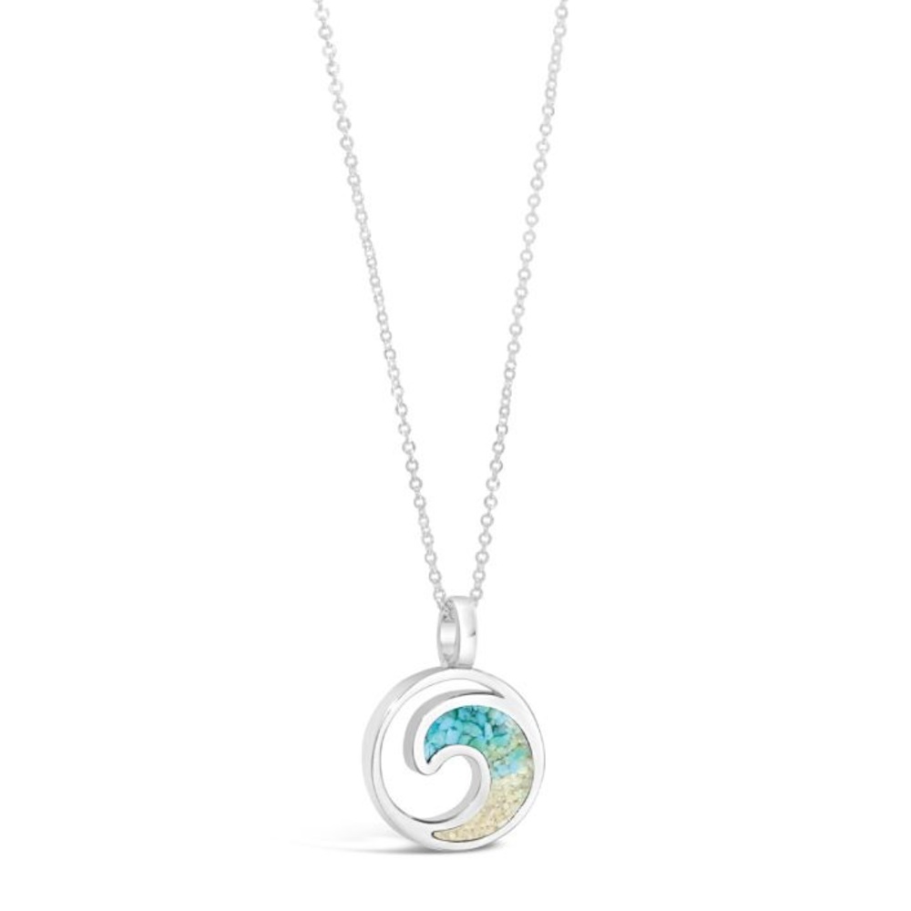 NWT Dune Jewelry Wave Necklace Turquoise Gradient .925 Sterling Silver 16–18"